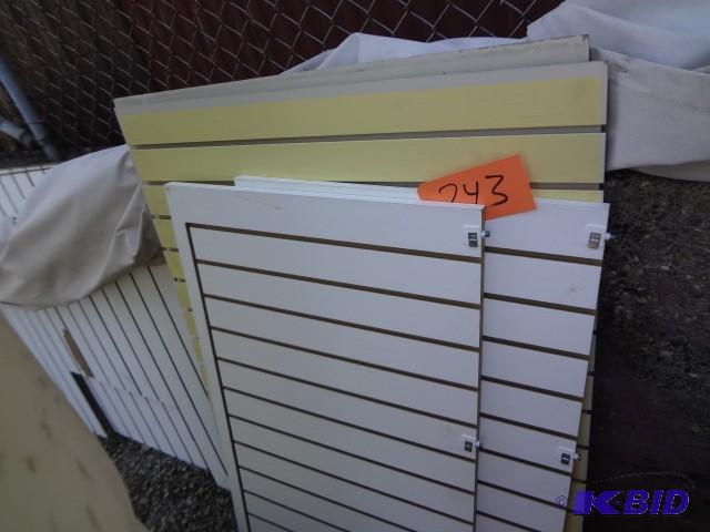 lot 243 image: (6) pieces slat wall...