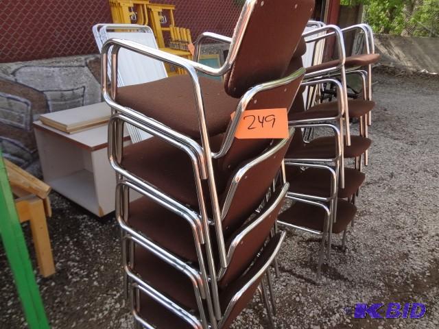 lot 249 image: (5) chrome upholstered chairs...