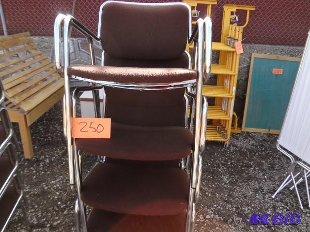 lot 250 image: (5) chrome upholstered chairs...