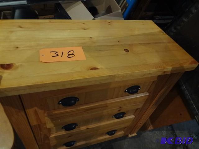 lot 318 image: Pine 3 drawer...