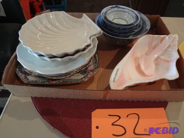 lot 32 image: Fany Plates, Stacking Bowls, Conch ...