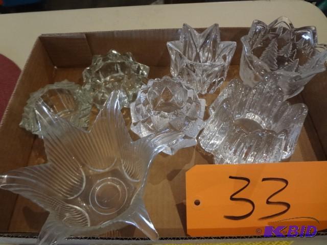 lot 33 image: Heavy Glass Holders...