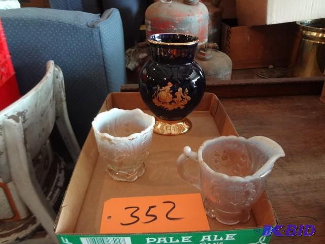 lot 352 image: Limoges vase, cream, sugar...