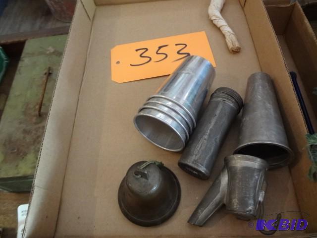lot 353 image: Metal things, swizzle sticks...