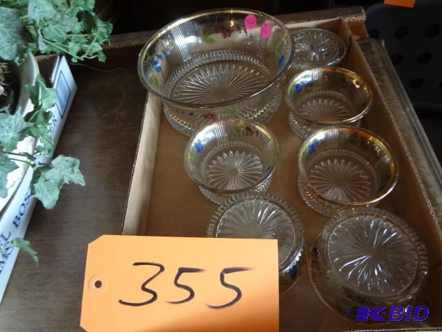 lot 355 image: Old crystal berry set...