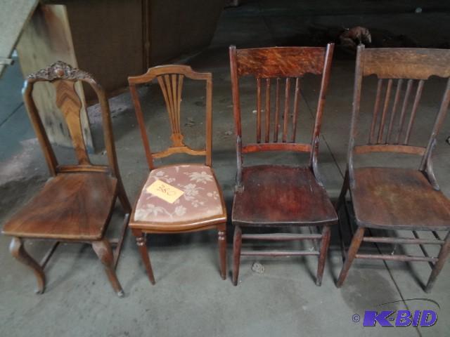 lot 380 image: (4) old chairs...