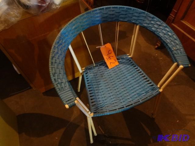 lot 462 image: Old blue yeard chairs, neat...