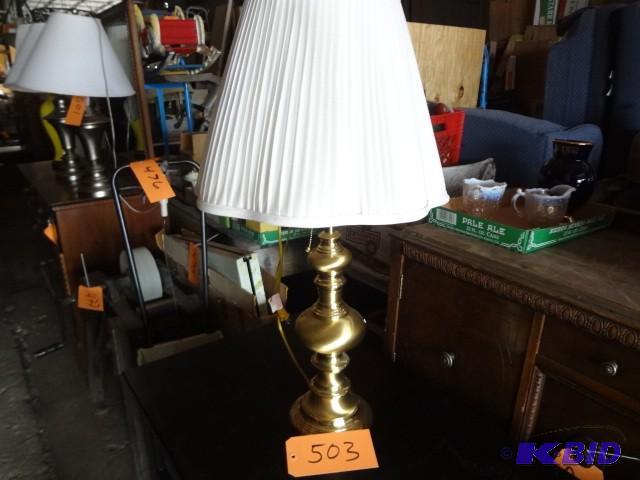 lot 503 image: Brass lamp...