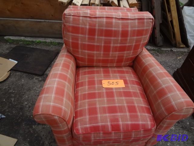 lot 505 image: Plaid Chair...
