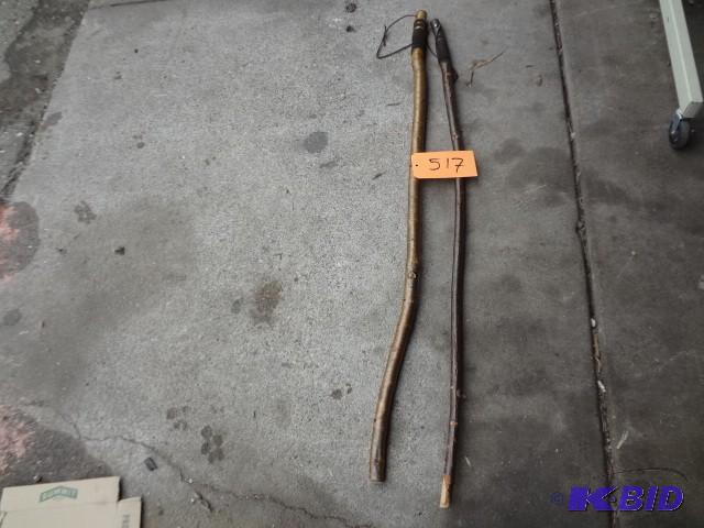 lot 517 image: Pair Willow Walking Sticks...