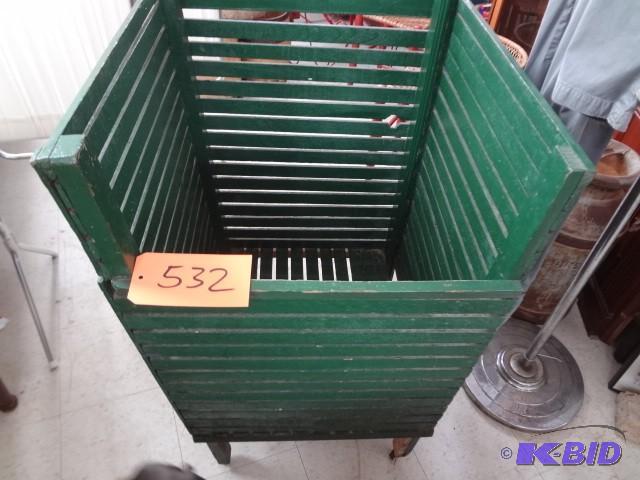 lot 532 image: Old Wooden Laundry Basket...