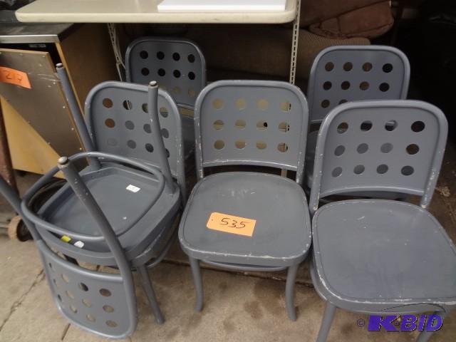 lot 535 image: (6) Grey Chairs...