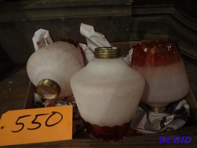 lot 550 image: Delicate Rose Glass Shades...