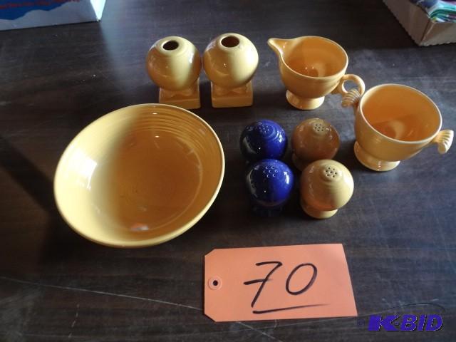 lot 70 image: (9) Pieces Fiesta Ware...