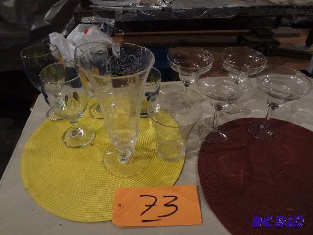 lot 73 image: (2) FOSTORIAMeadow Rose Crystal Vas...