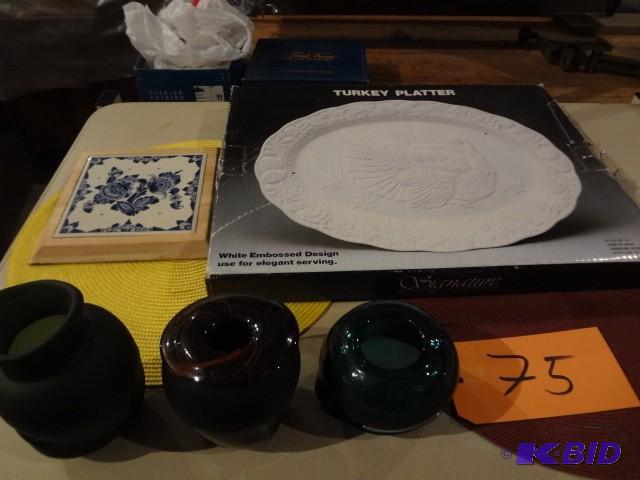 lot 75 image: Platter, Candle Holders...