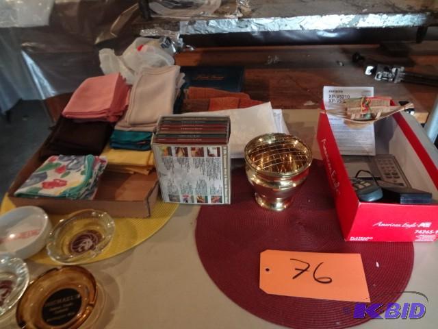 lot 76 image: Cloth Napkins, Cds, Stuff...