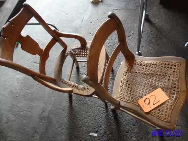lot 92 image: Two Caned Chairs...