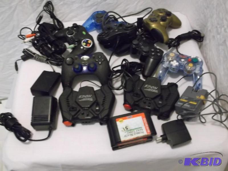 Lot of game remotes games and power...