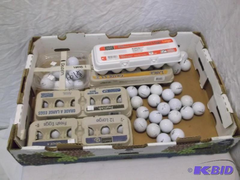 Large flat loaded with Golf balls a...