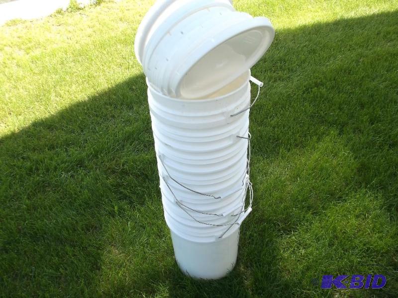 7 White 5 gallon food grade pails....
