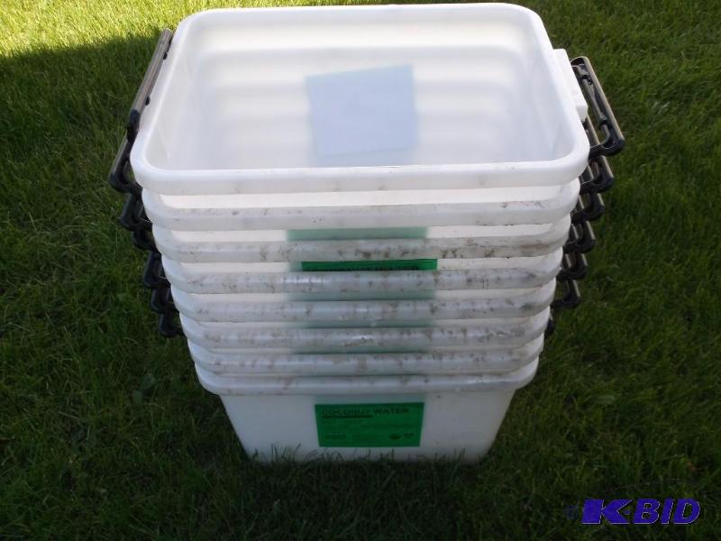 8 Food grade containers measuring 1...