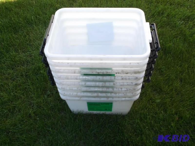 8 Food grade containers measuring 1...
