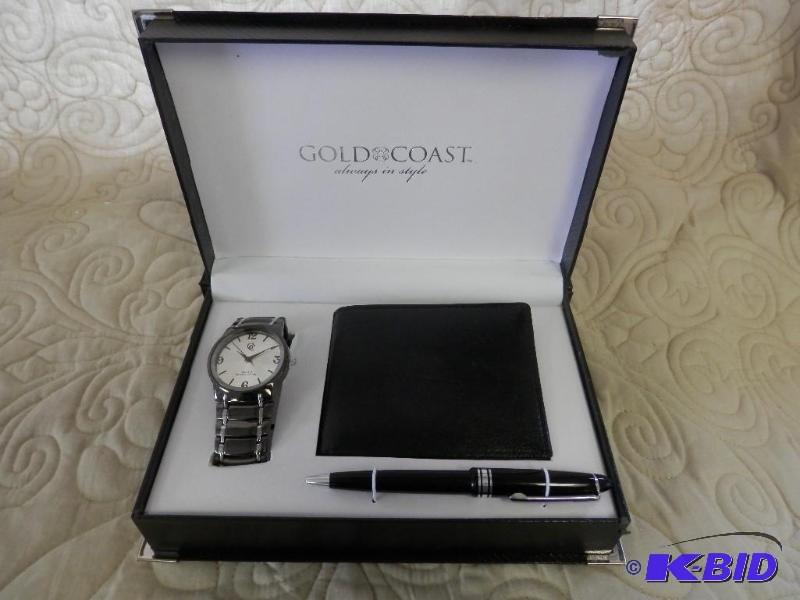 gold coast watch, wallet and pen se...