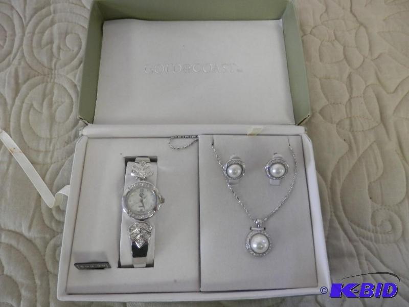 gold coast watch pendant and earrin...