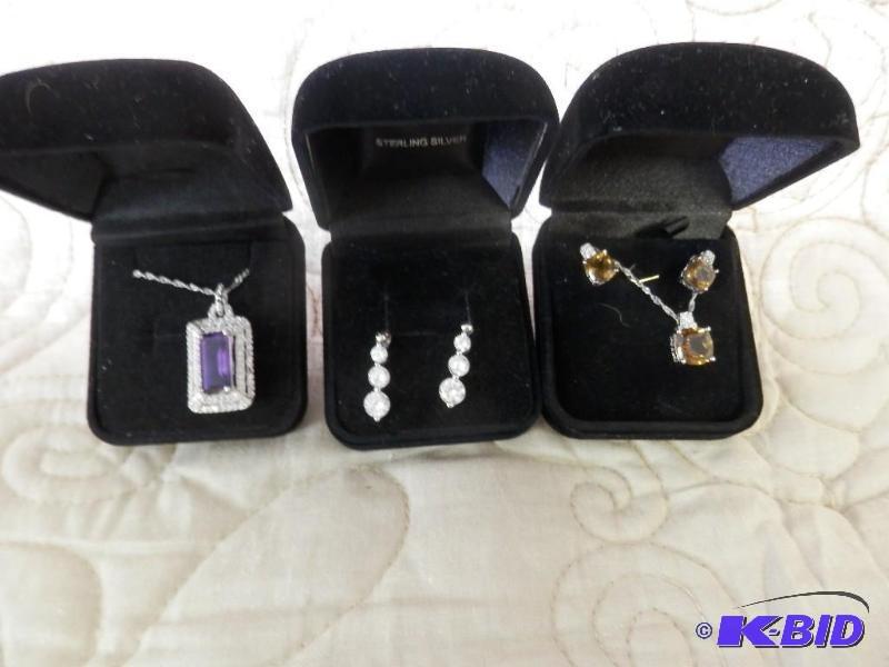 lot of 3, sterling silver jewelry s...