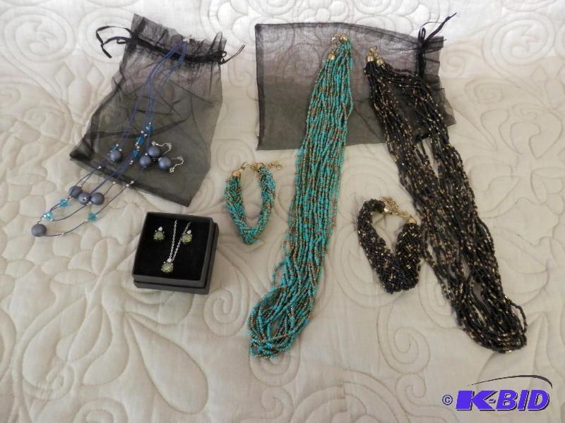 lot of 3, jewelry sets 1 with 2 nec...