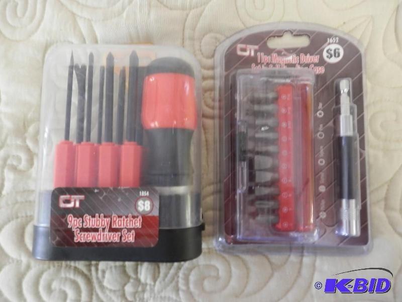 9 pc stubby ratchet screwdriver set...