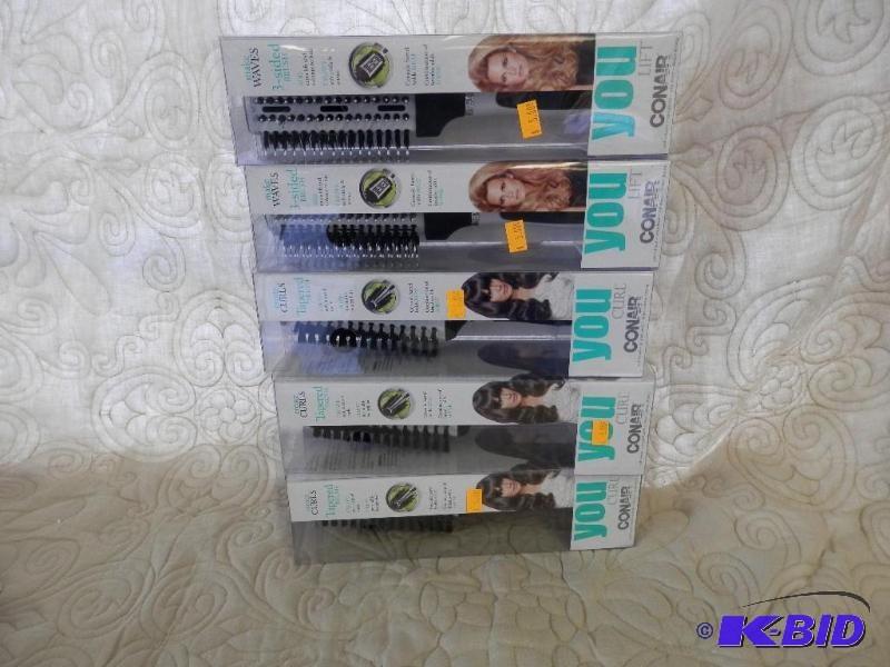 lot of 5 hair brushes, conair, 2 yo...