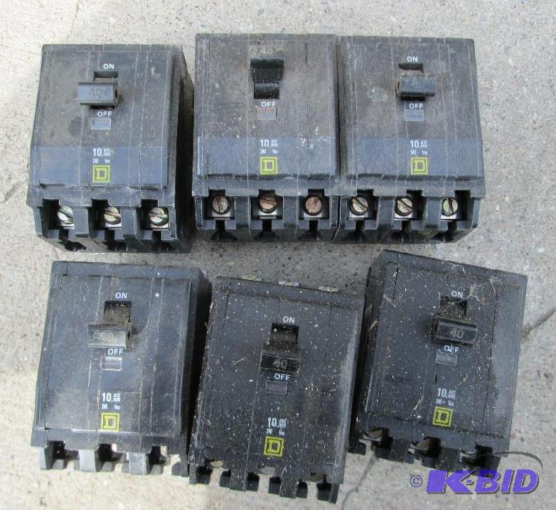 Lot of 6 40 Amp 3 pole breakers - ...