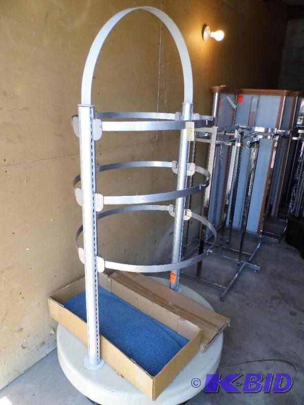 Curved Display Rack with Glass Shelves