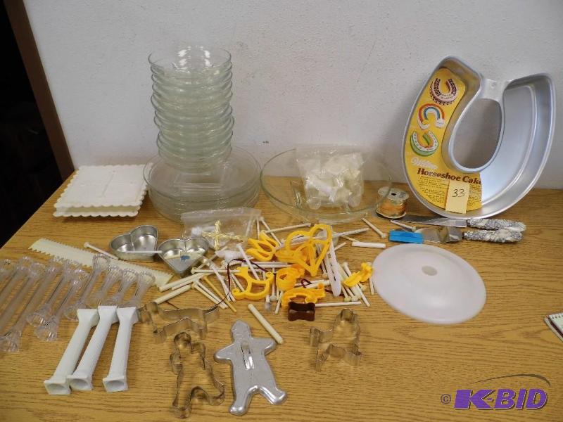Glass Plates and Bowls with Cake Dcor