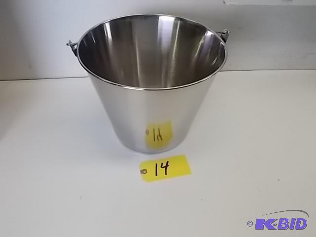 lot 14 image: Stainless Steel Bucket, New, Scratc...