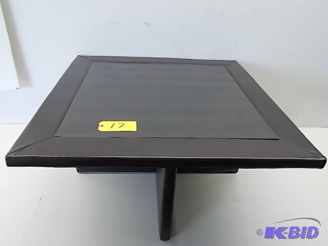 lot 17 image: Coffe Table, Leather Wooden Insert...