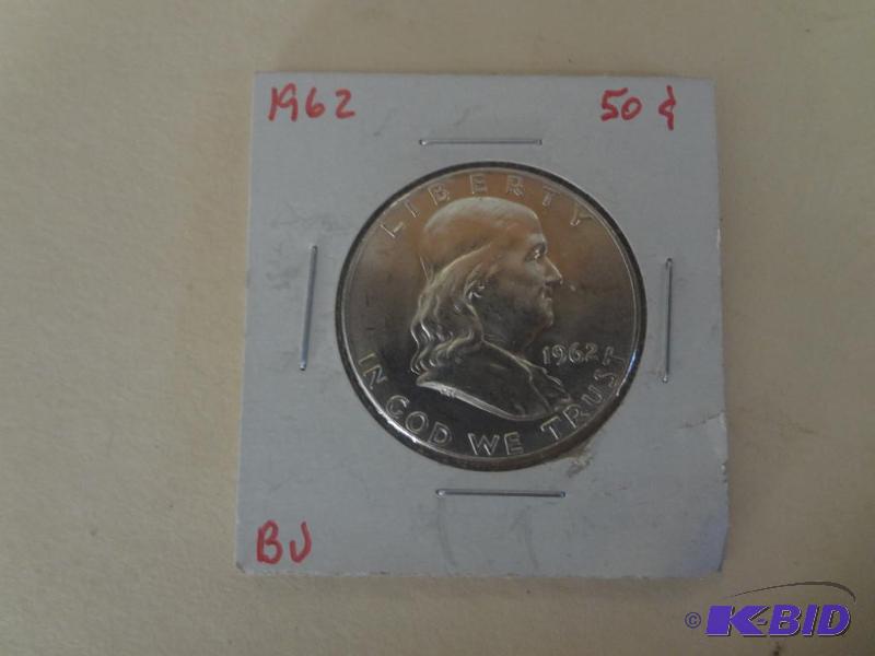 1962 Franklin Half Dollar, AUBU, H...