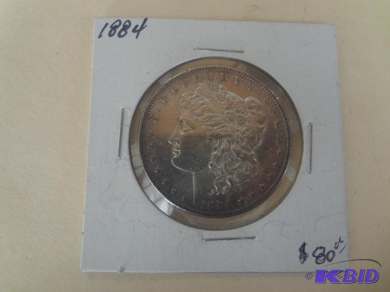 1884 Morgan Silver Dollar, EF-Tonin...