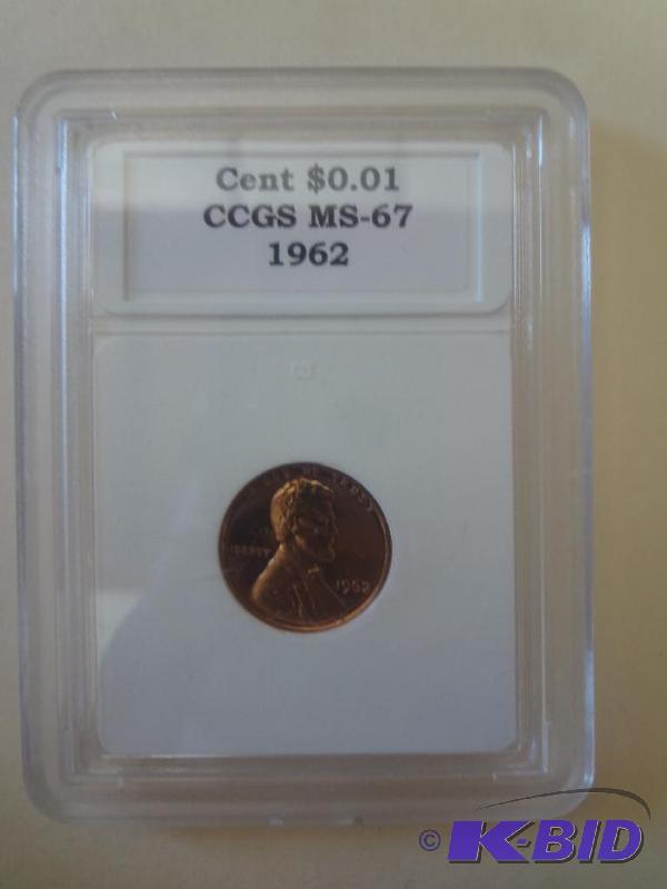 1962 Lincoln Wheat Cent - Slabbed &...