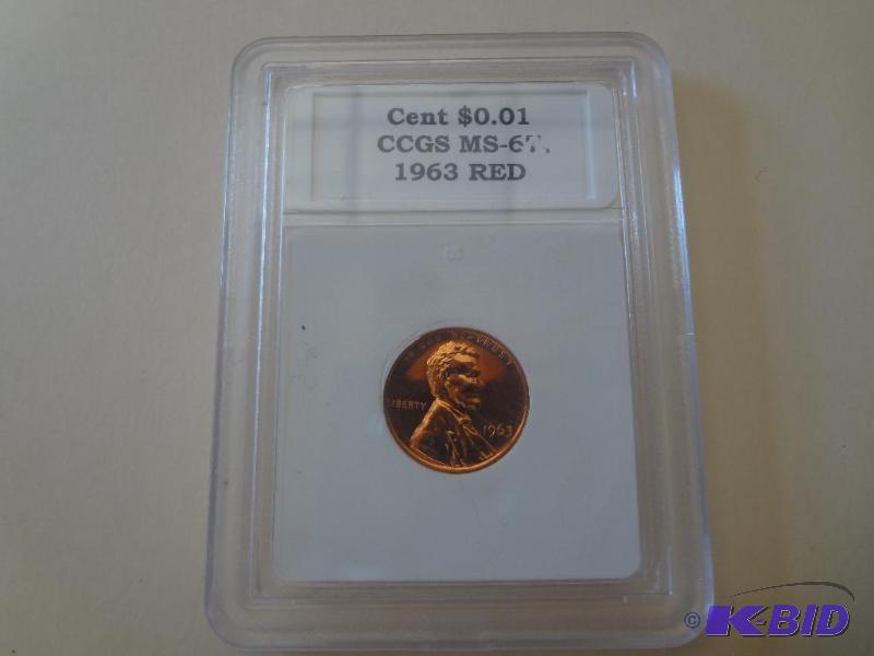 1963 Red, Lincoln Wheat Cent - Slab...