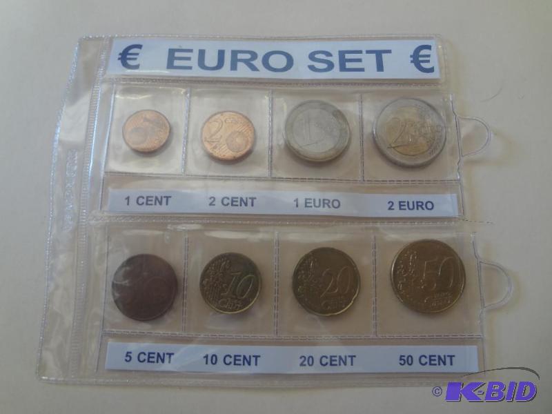 Euro Coin Set - 1 Cent, 2 Cent, 5 C...