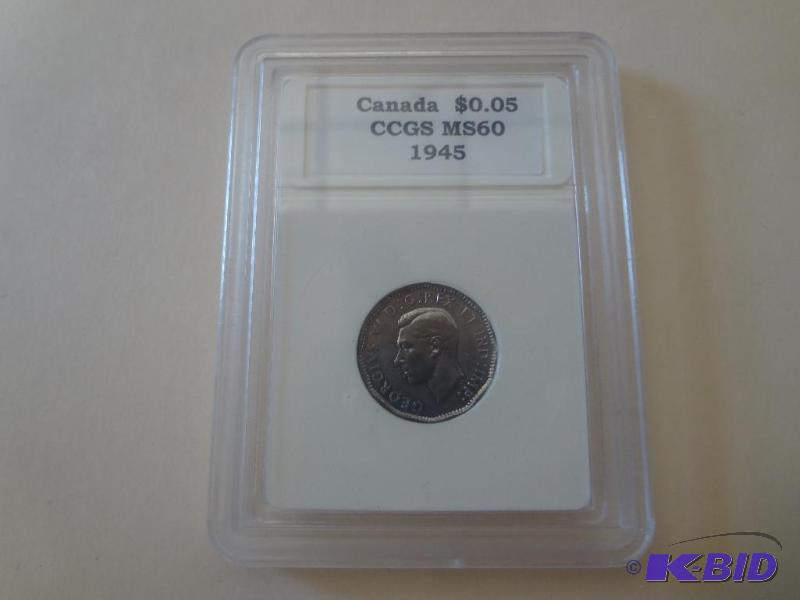 1945 Canada V Nickel - Slabbed &amp...