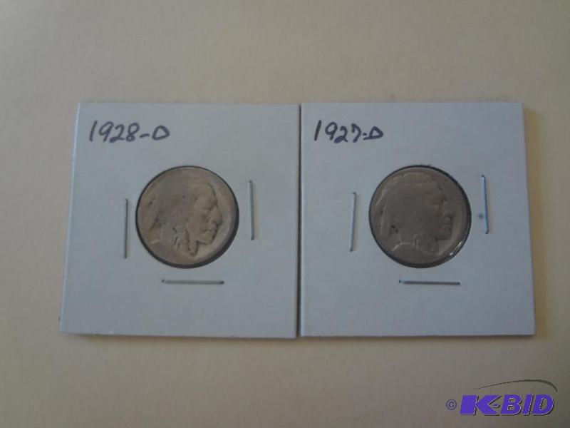 1927-D &amp 1928-D Buffalo Nickesl...