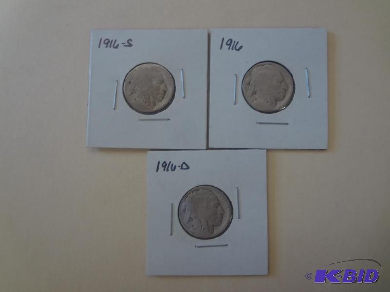 1916, 1916-D &amp 1916-S - Buffalo...