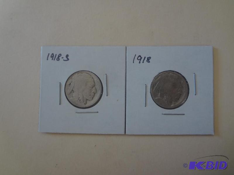 1918 &amp 1918-S - Buffalo Nickels...