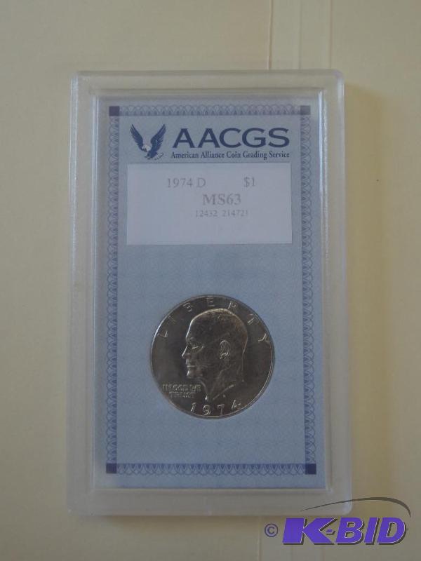 1974-D Eisenhower Dollar - AACGS Sl...