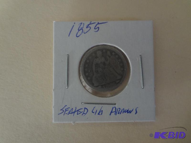 1855 Seated Liberty Dime With Arrow...
