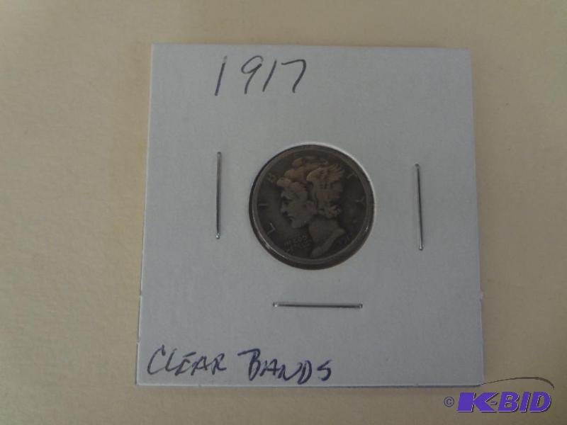 1917 Mercury Dime, Has Split Bands,...